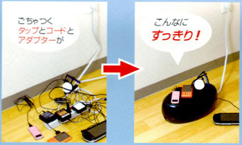 すっきり収納タップボックス ごちゃごちゃしている電源タップ コード アダプターをスッキリ収納 アイデア商品の こんなん堂