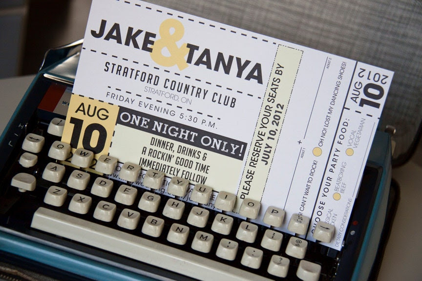 movie ticket wedding invitation template