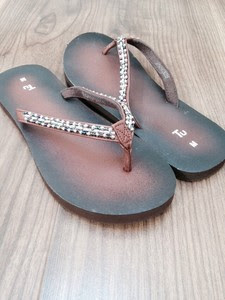 Details zu Beaded Flip Flops Size Medium 56 BNWOT