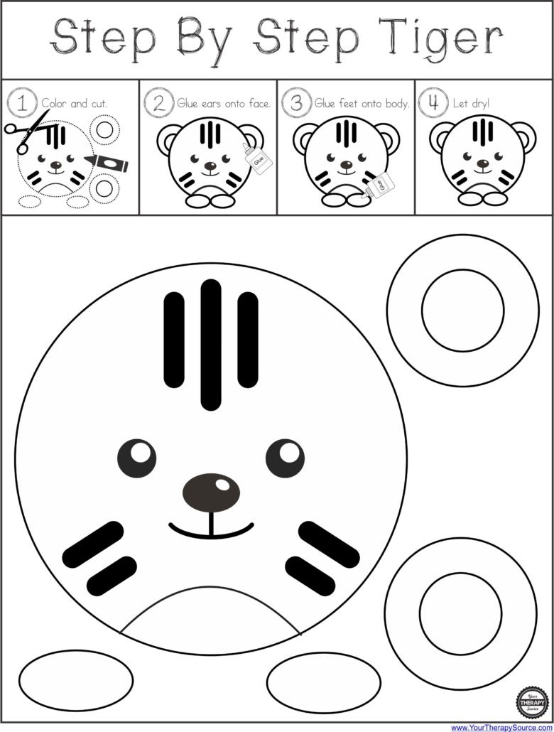 Here is a gratis footstep yesteryear footstep tiger circle projection  Info Step By Step Tiger Circle Scissor Project – Free
