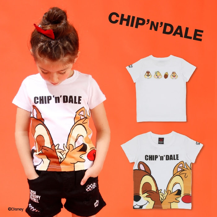 7 19まで税抜990円 期間限定sale 親子お揃い ディズニーbigフェイスtシャツ 2256k 80cm チップ デール トップス Babydoll ベビードール オンラインショップ 子供服 通販 公式