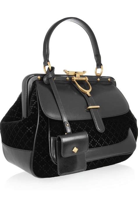 gucci leather quilted velvet tote net portercom