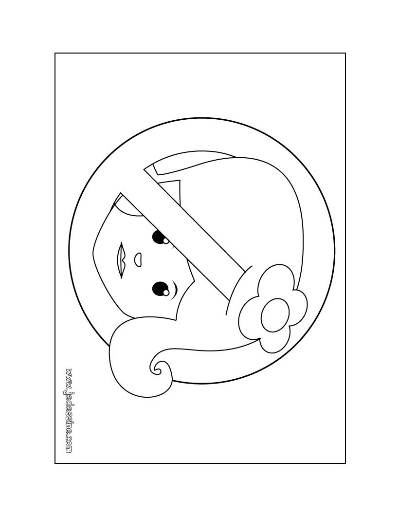 Coloriage de pancarte Entrée interdite aux filles
