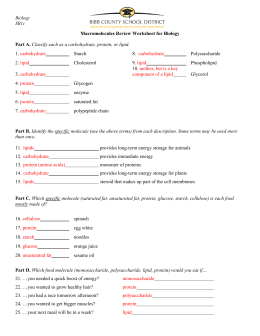 Macromolecules Worksheet #2