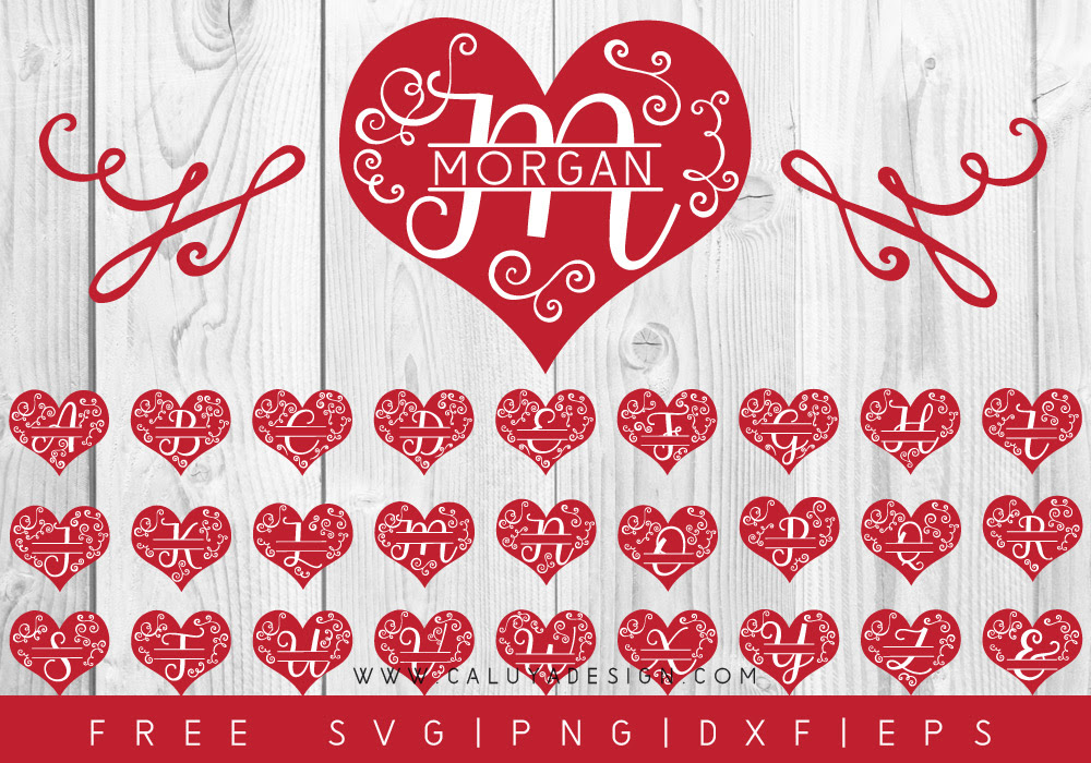 Download Heart Monogram FREE SVG, PNG, DXF & EPS by Caluya Design