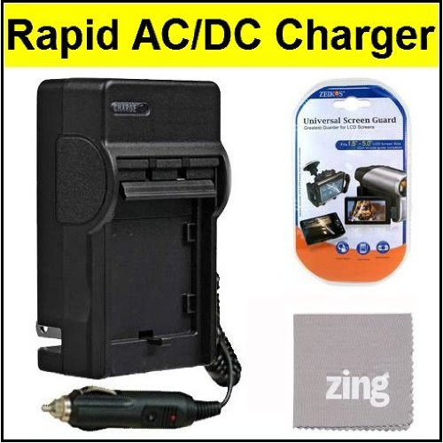 Sony NEX 7 Digital Camera Battery Charger - AC & DC Compatible Travel Battery Charger + Cleaning Cloth And LCD Screen Protector