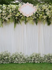 Green Background Wedding Stage