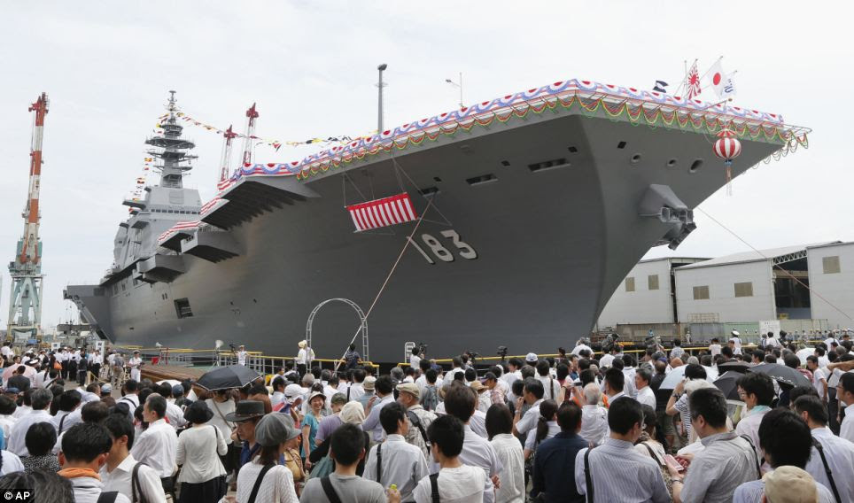 Izumo: Japan's naval authorities insist the flat-top destroyer is not an aircraft carrier despite bearing a strong resemblance to the vessel 