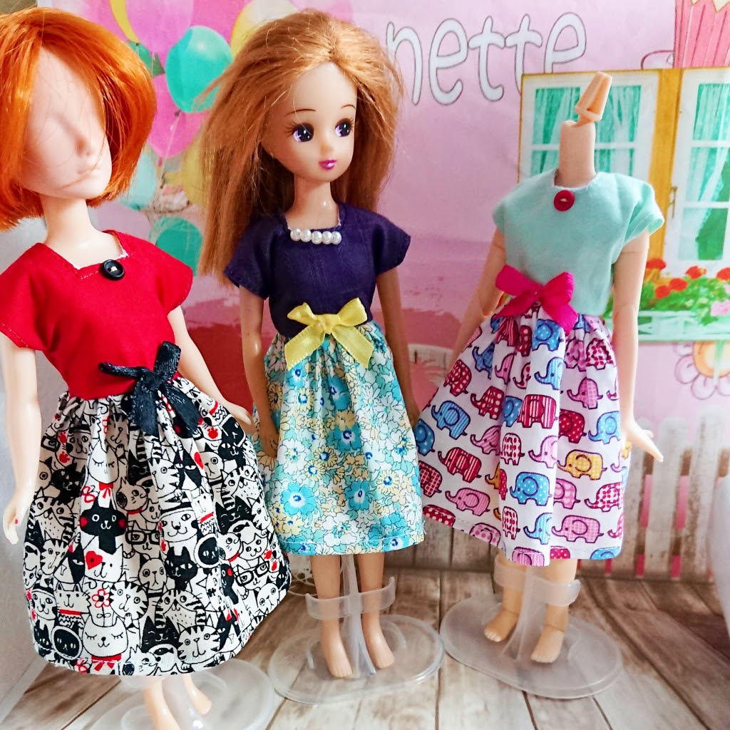 リカちゃん 服 ワンピース３着作りました O O リカちゃん服 ドール服ぷちぴのバックヤード