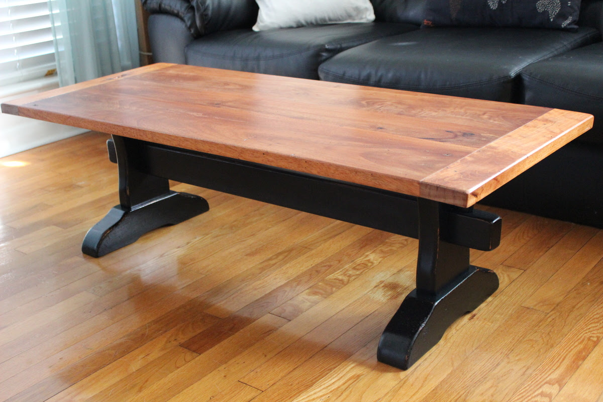 Ana White Trestle Table with Mahogany Top DIY Projects