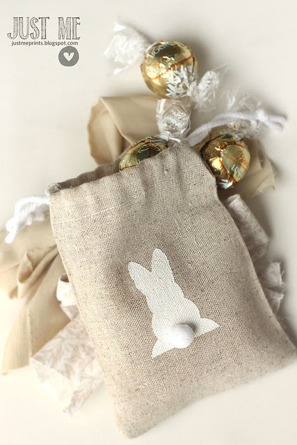 stenciled easter treat bags