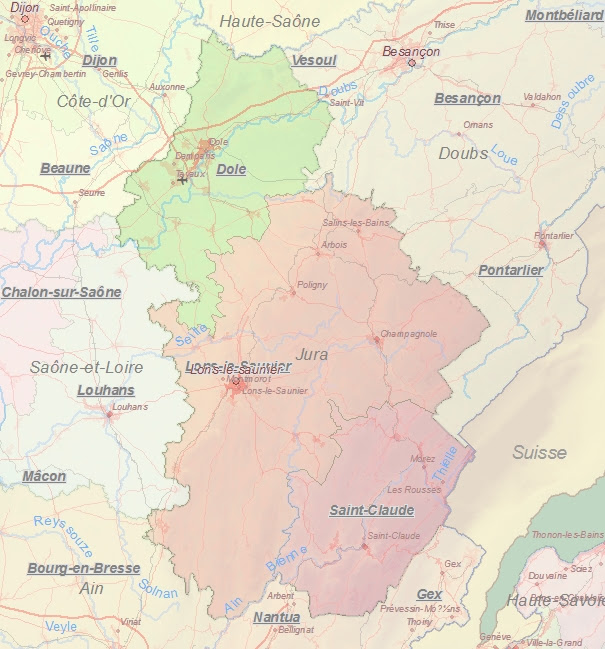 frankreich jura karte Karte von Lons le Saunier Frankreich: landKarte und pläne