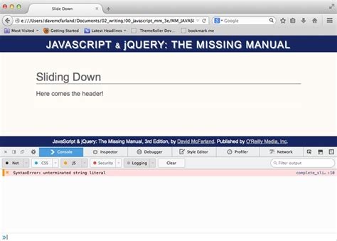 eBook Javascript Jquery The Missing Manual