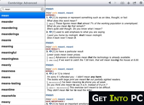Cambridge Advance Learner Features