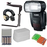 Canon Speedlite 600EX-RT Flash + 5pc Bundle Deluxe Flash Bracket Accessory Kit for Canon EOS 1D, 1DS, 1D X, 5D Mark II III, 60D, 7D, Rebel T3, T3i, T4i Digital SLR Cameras