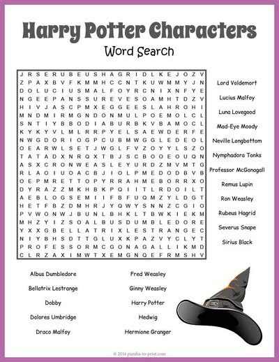  harry potter word search