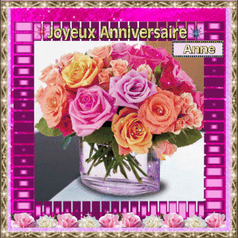 Fete Prenom A Joyeux Anniversaire Anne Roses