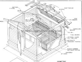 Chicken Coop Plans - Layer Barn 10x10 50 Hens Gableroof Blueprints ...