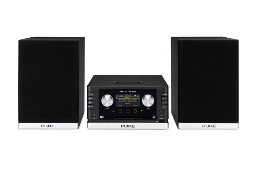 Pure Sirocco 550 Hi-Fi-System (Internetradio, DAB/DAB+/UKW-Radio, CD-Player, Dock für iPod/ iPhone, 80 Watt RMS, USB) schwarz