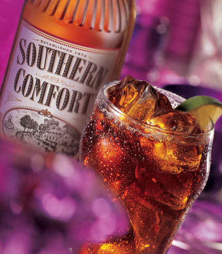 Bottle with Southern Comfort and Cola Drink