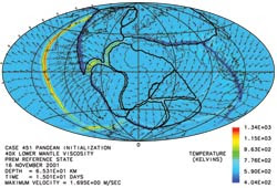 Figure 3: Model of catastrophic plate tectonics after 15 days