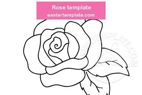 Download and print this printable rose outline template to use to make rose arts and crafts, or as a coloring page. rose template printable easter template