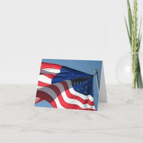 Patriotic American Flag Note Card zazzle_card