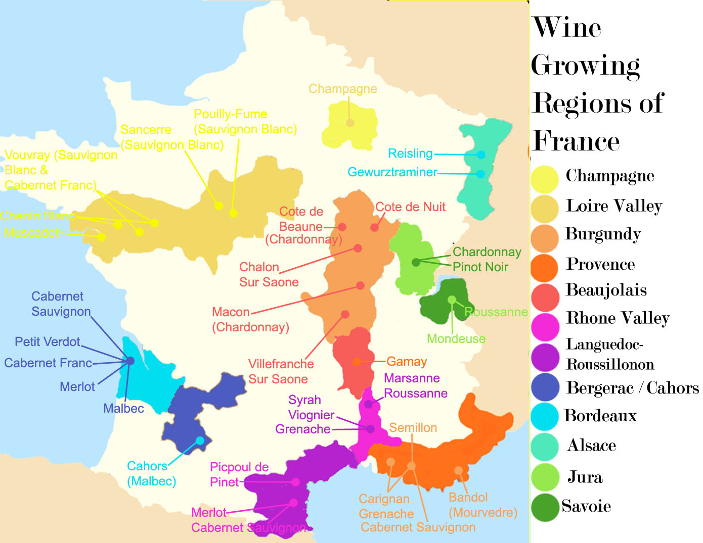 wine map of france