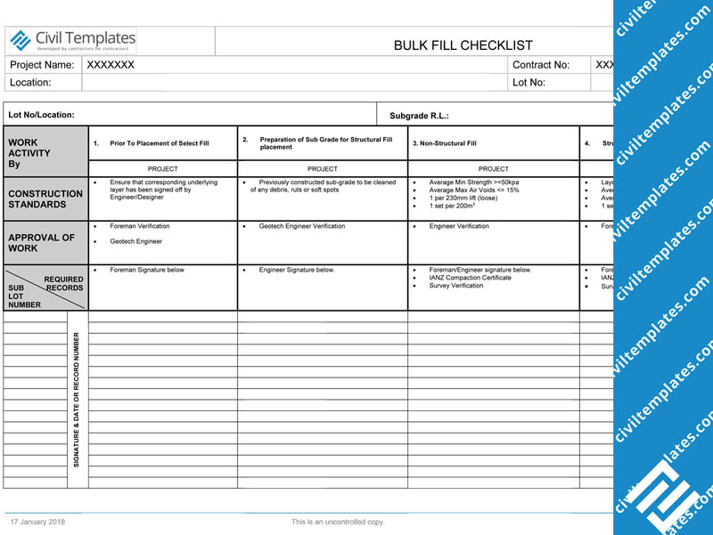 Quality Control - Civil Engineering Templates