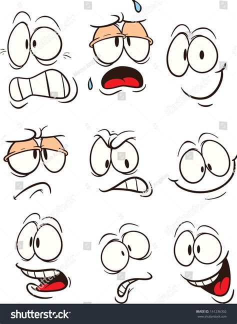 cartoon faces vector clip art illustration stock vector