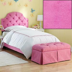 Amazon.com - Hot Pink Tufted Twin Bed with Bench Upholstered ...