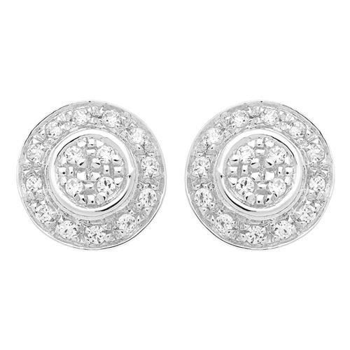 Boucles d'Oreilles Cercle Zircon Or Blanc 9 carats - Or Blanc 375000 ...