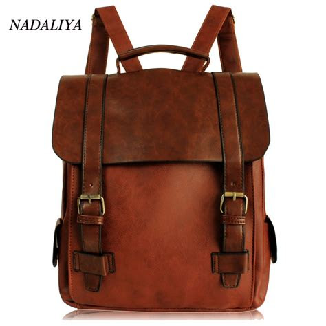 fashion women kanken pu leather backpack vintage