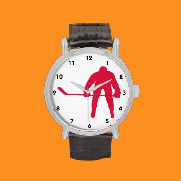 Crimson Red Hockey Wrist Watches