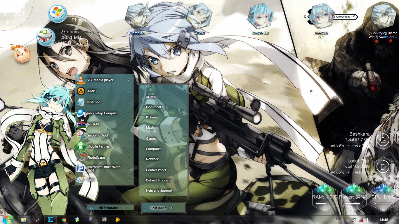 Theme 7 Sword Art Online II - GGO Sinon By Bashkara