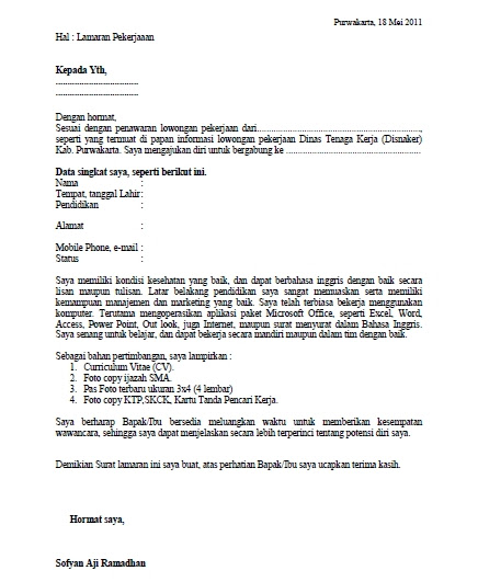 Membuat Surat Lamaran Pekerjaan & Curriculum Vitae  adjie 