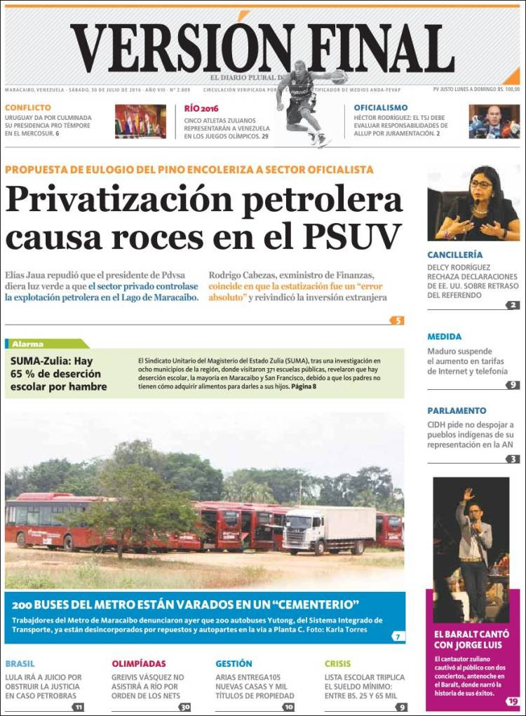 Portada de Versión Final (Venezuela)