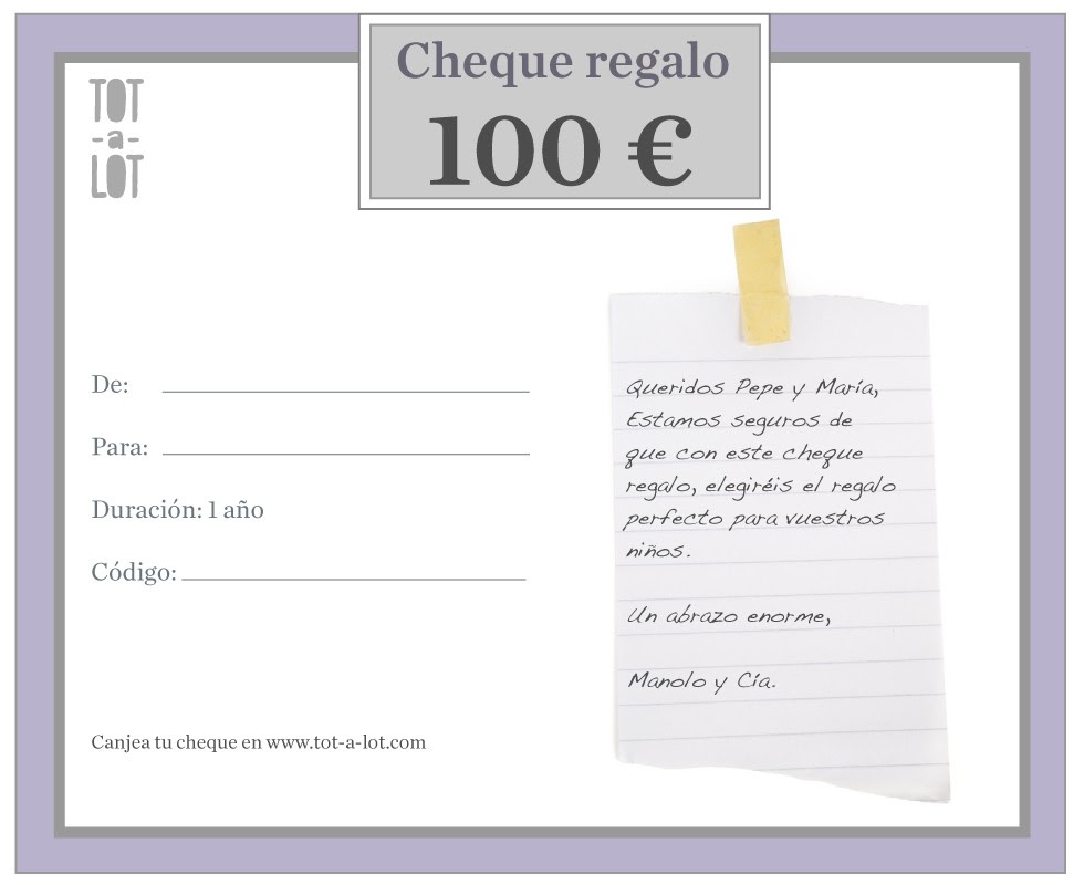 Cheque regalo 100 € TOTaLOT