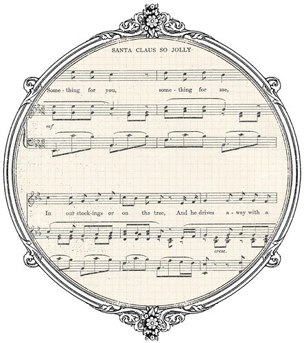 Vintage Christmas sheet music GF paper SAMPLE