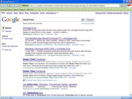 Tampilan Google dalam 9oon9 Browser