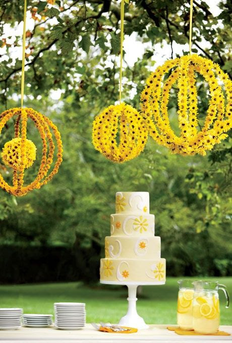 Hanging Flower Ball Decor #rockmyspringwedding @Derek Smith My Wedding