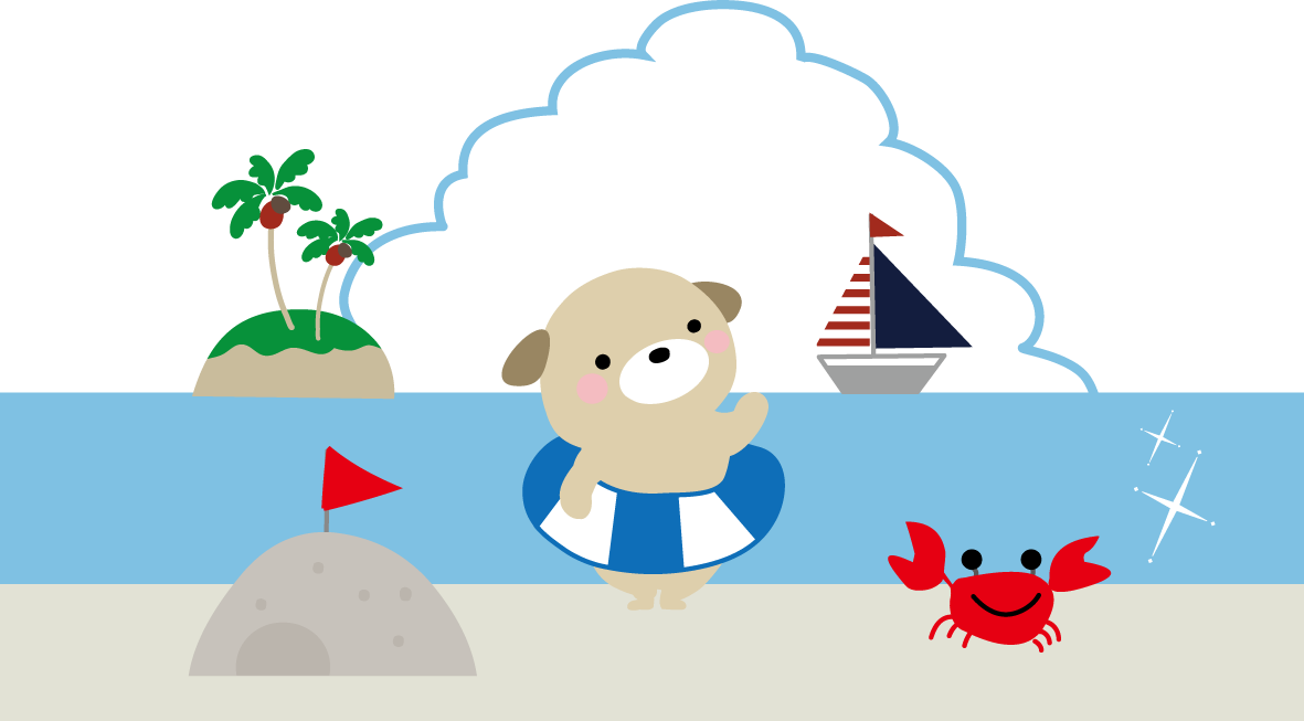 夏の海のイラスト 暑中見舞い 無料イラスト