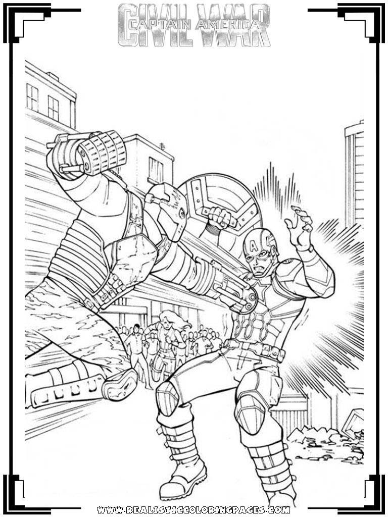 Free Captain America Fighting Bad Guy Coloring Pages ...