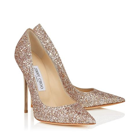 jimmy choo nude shadow  glitter anouk pumps