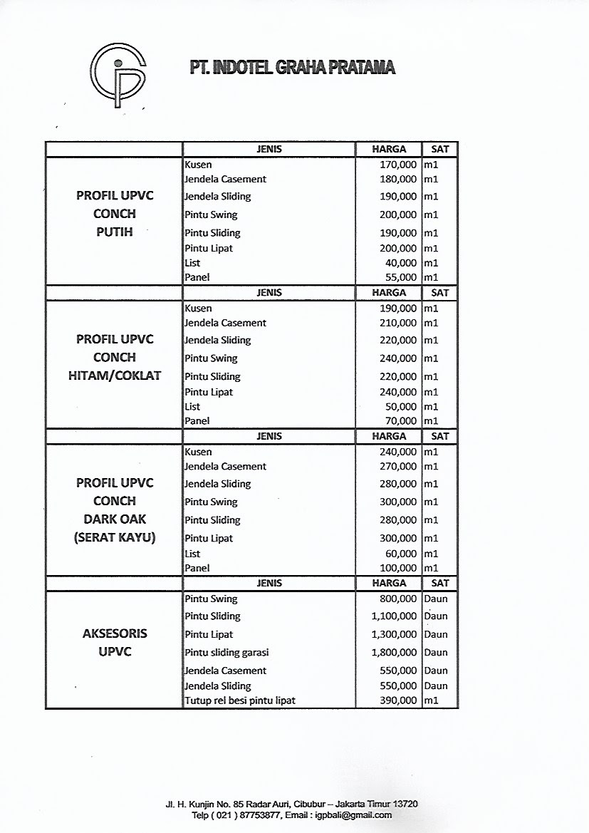 Harga Pintu Upvc Lampung Dari Upvcjakarta Com