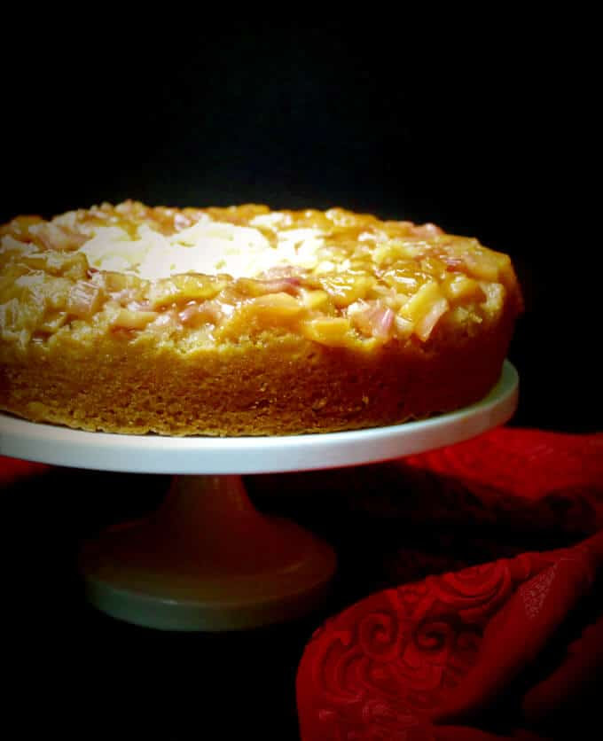 Vegan Rhubarb Ginger Upside-Down Cake