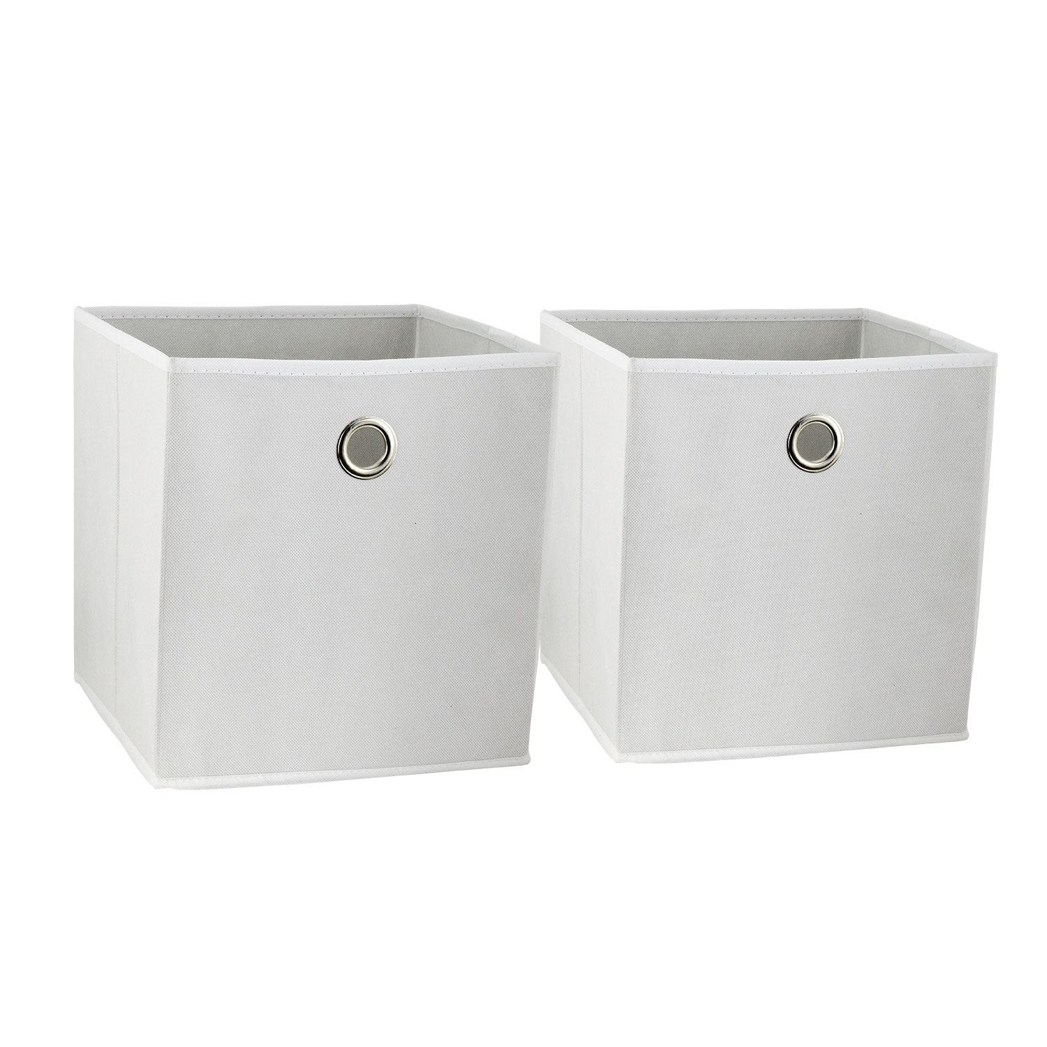 2 x Large Square Canvas Foldable Storage Box Collapsible ...