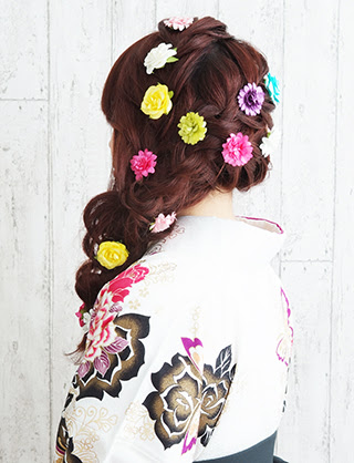 袴ヘア ラプンツェル風ヘア 夢館ビューティー 京都 着物着付