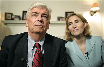 Sen. Christopher J. Dodd (D-Conn.), shown with his wife, Jackie, at a news conference in Hartford, Conn., said he will undergo surgery this month, during the Senate recess, for his prostate cancer. "I'm going to be fine," he said.