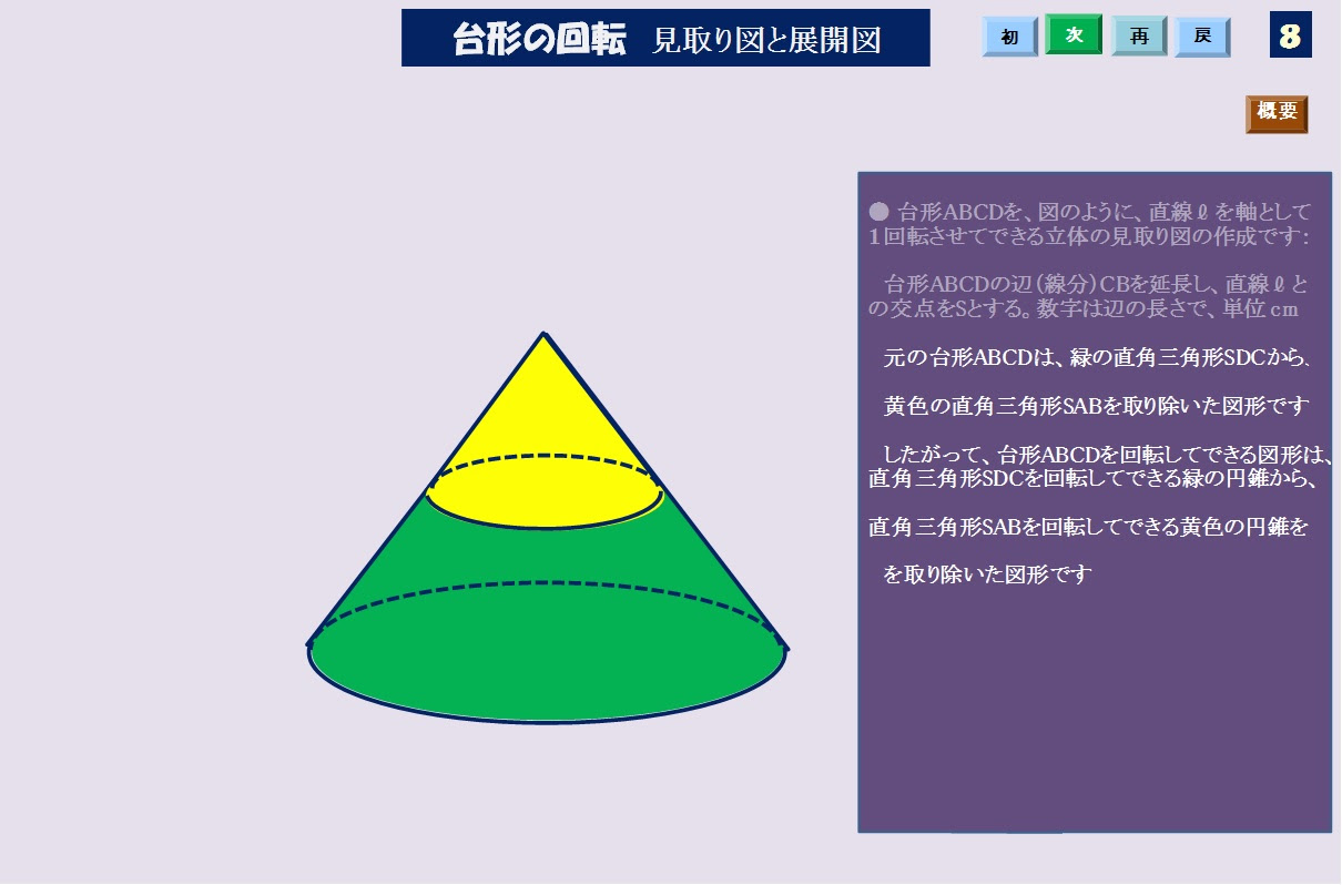 ７ 17 台形の回転 見取り図と展開図 デジタル教科書 電子教科書
